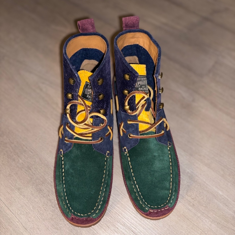 POLO Ralph Lauren|Country Ranger Mid Color Block Suede Corduroy Boots|Mns Sz 8.5